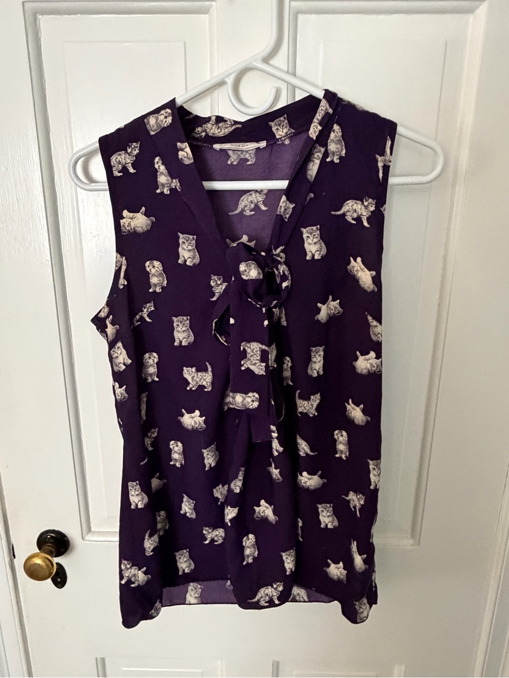 Poems by ModCloth Size S NWOT Purple Cat Print Top